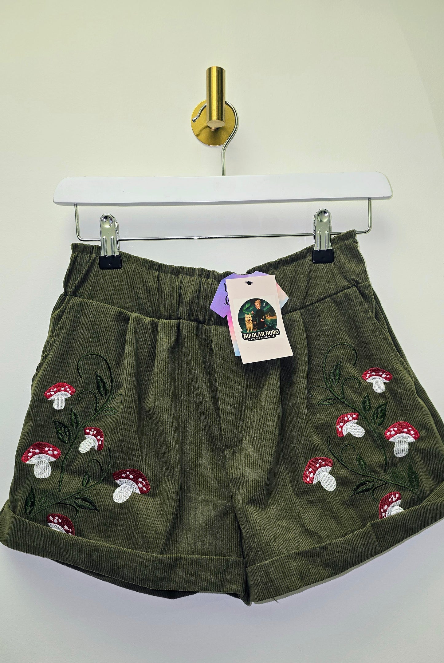 Wildwood Mushroom Embroidered Shorts