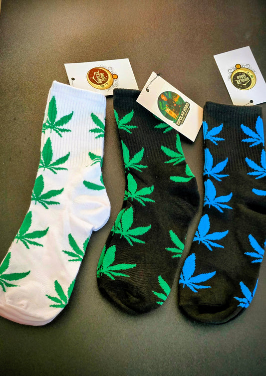 Bold Cannabis Leaf Crew Socks – Walk Your Own Wild