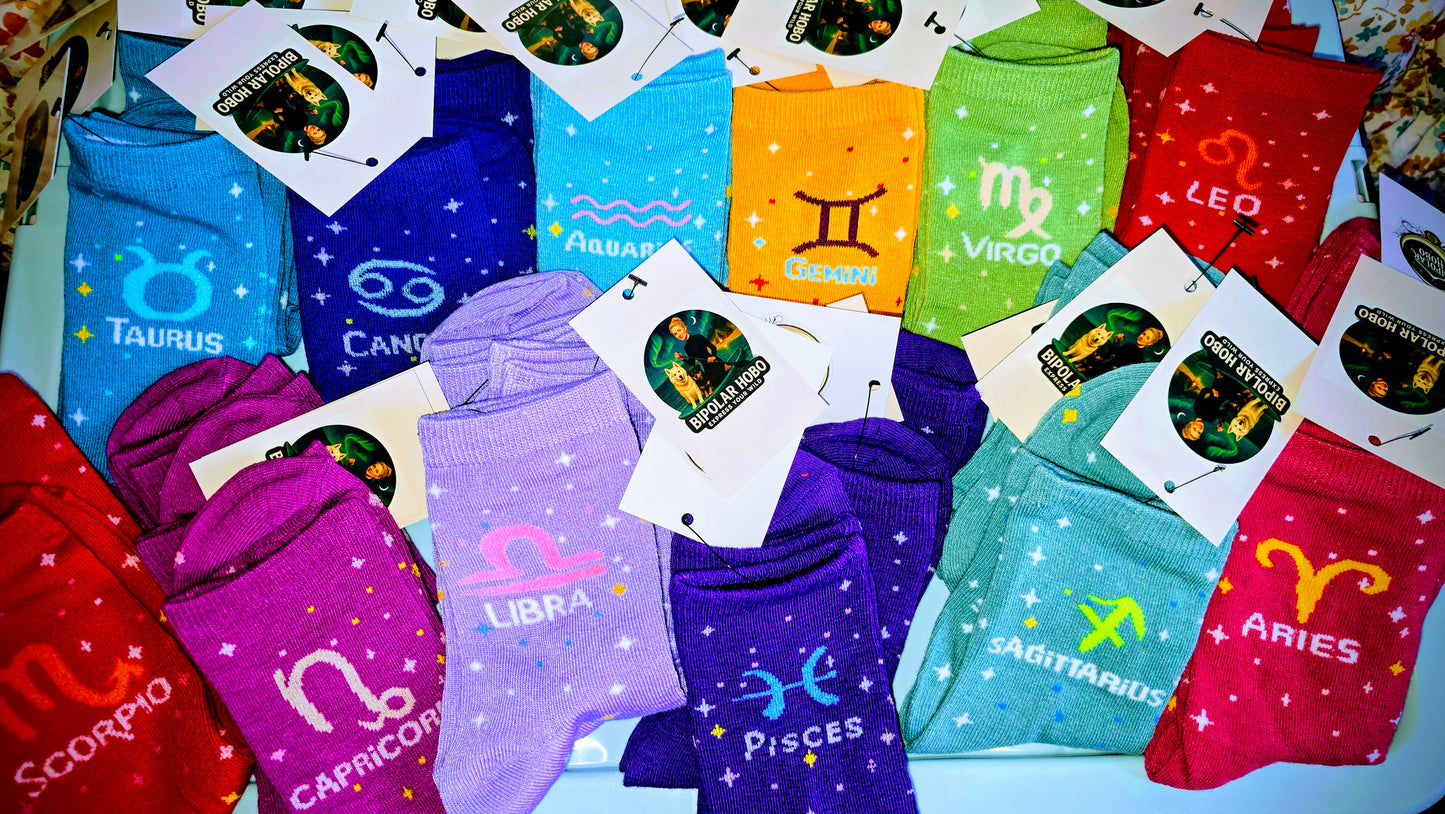Cosmic Star Sign Socks – Walk Your Own Universe