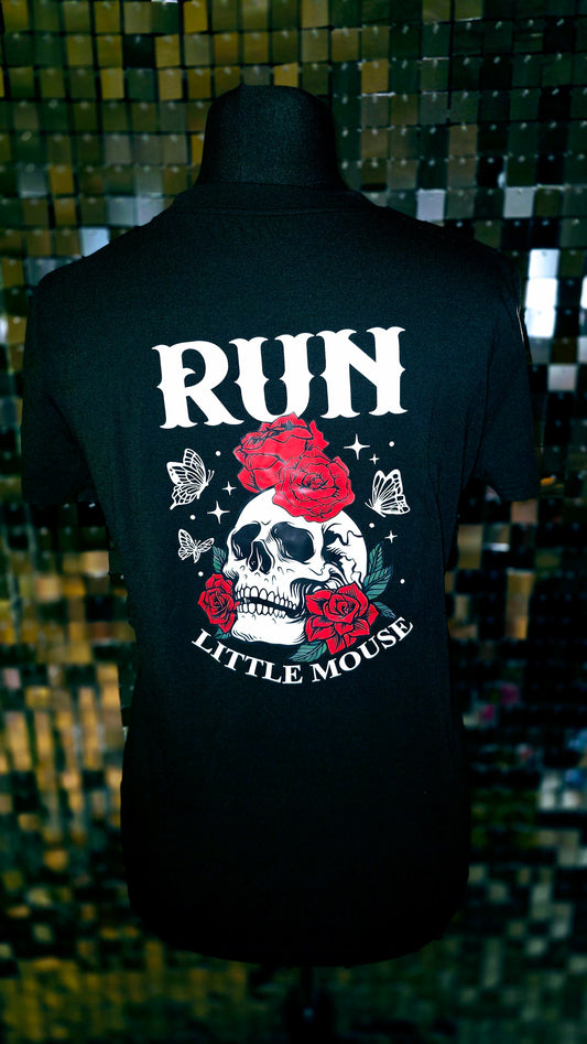 Run Little Mouse Tee – Women’s Skull & Rose