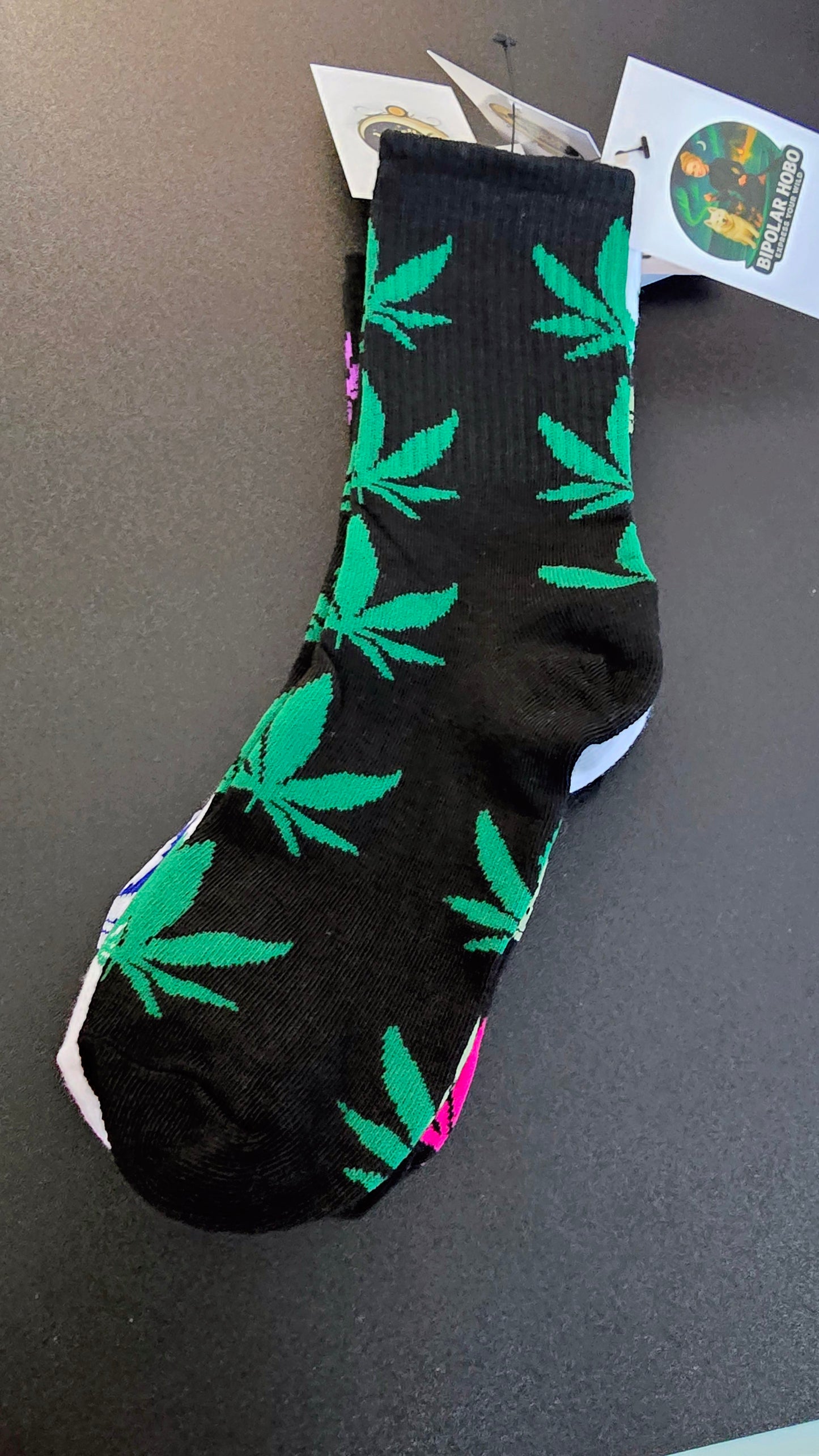 Bold Cannabis Leaf Crew Socks – Walk Your Own Wild
