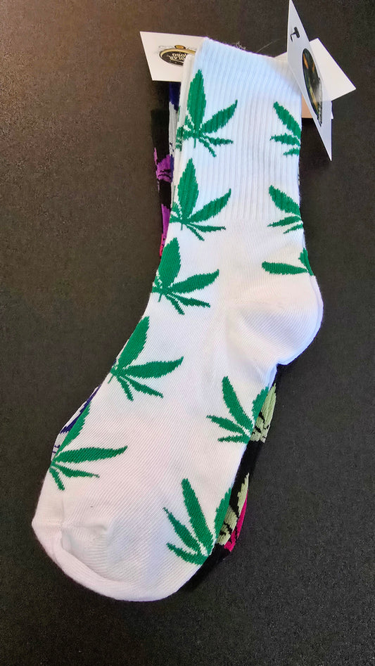Bold Cannabis Leaf Crew Socks – Walk Your Own Wild