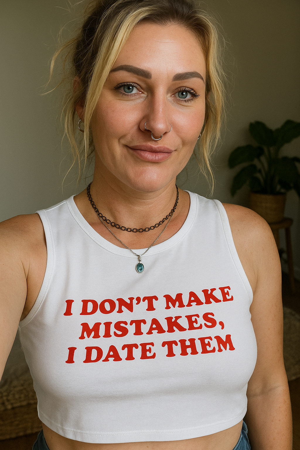"I Don’t Make Mistakes, I Date Them" Crop Tee