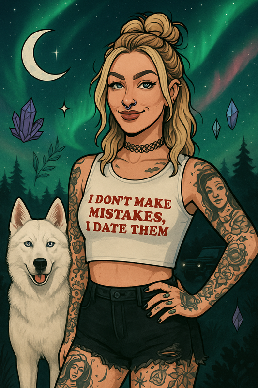 "I Don’t Make Mistakes, I Date Them" Crop Tee